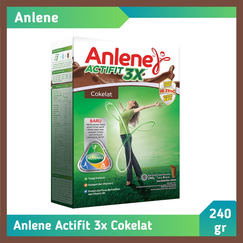 Anlene Actifit 3X Cokelat 240 gr
