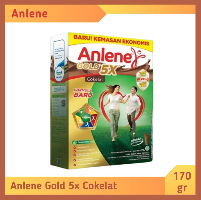 Anlene Gold 5X Cokelat 170 gr