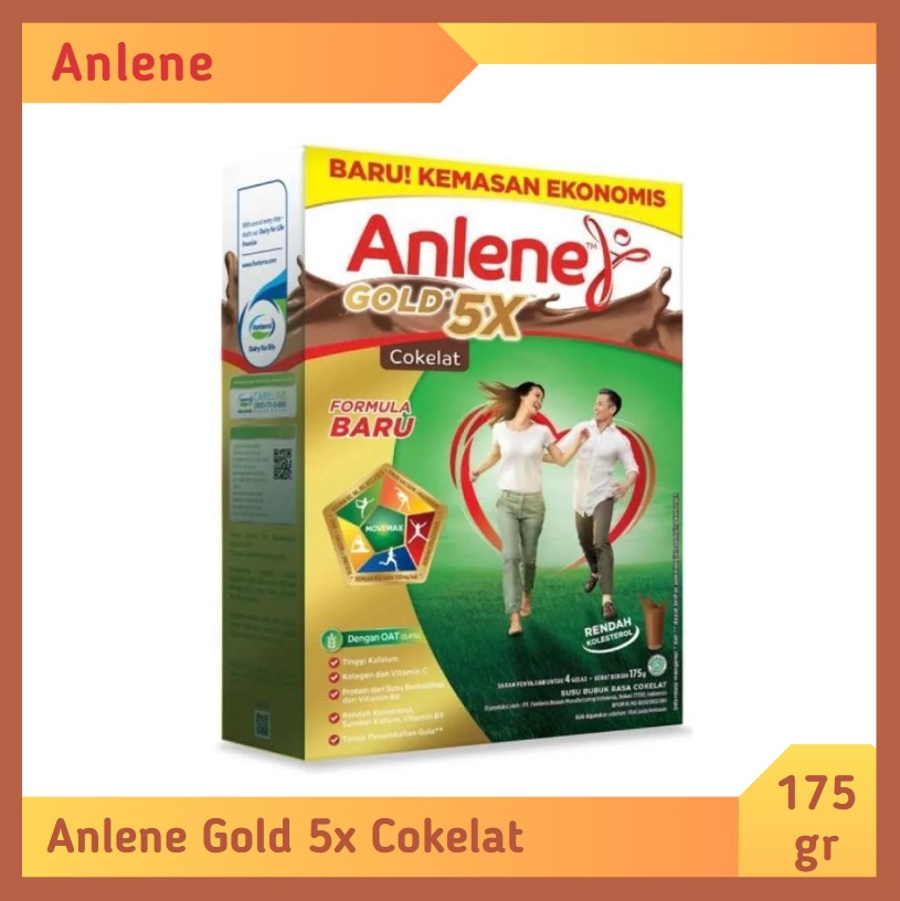 Anlene Gold 5X Cokelat 175 gr