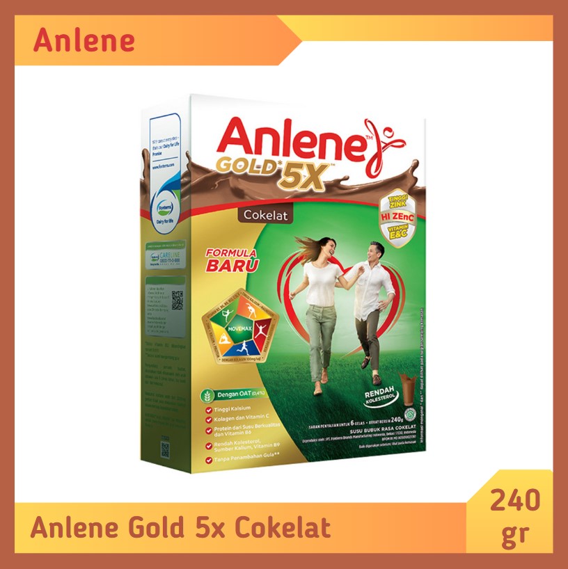 Anlene Gold 5X Cokelat 240 gr