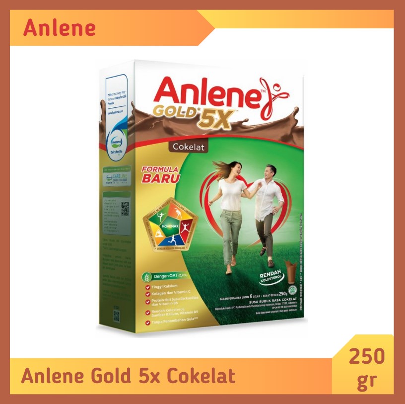 Anlene Gold 5X Cokelat 250 gr