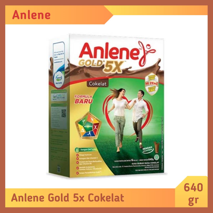 Anlene Gold 5X Cokelat 640 gr