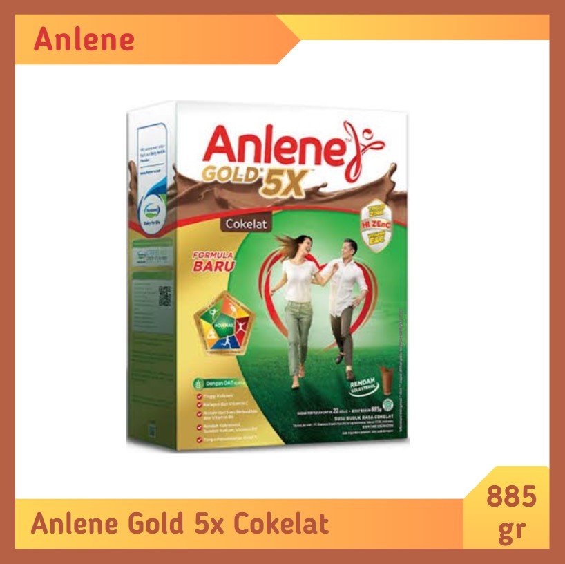 Anlene Gold 5X Cokelat 885 gr