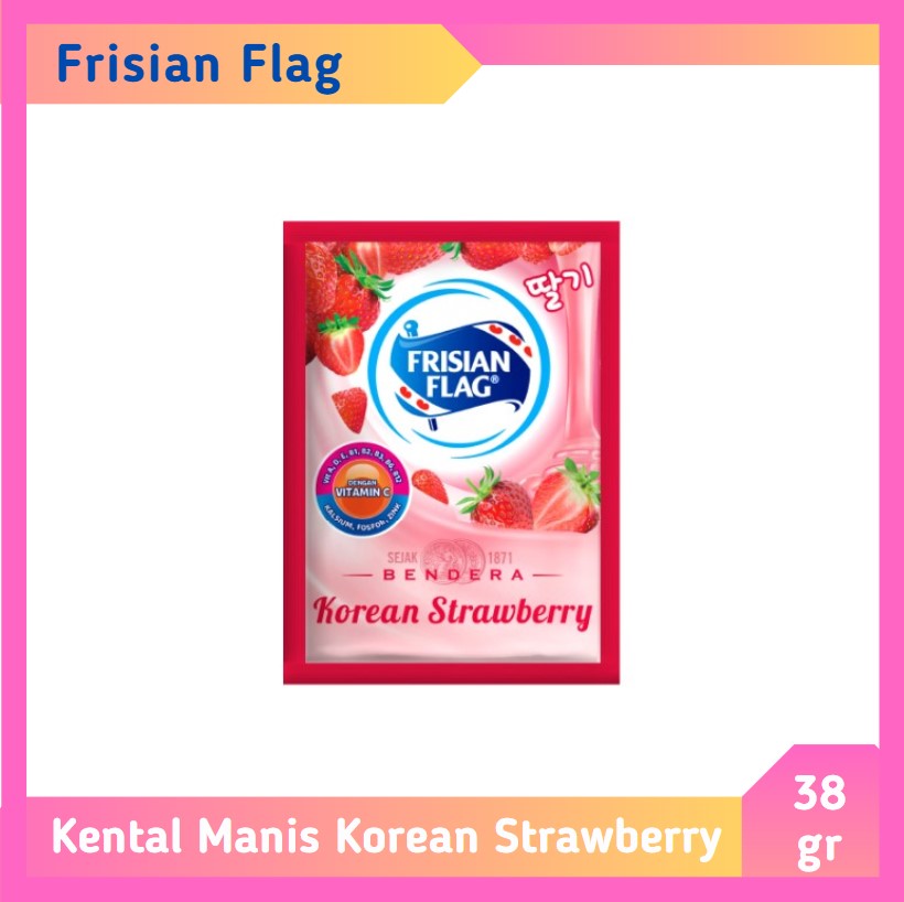 Frisian Flag Bendera Kental Manis Korean Strawberry 38 gr