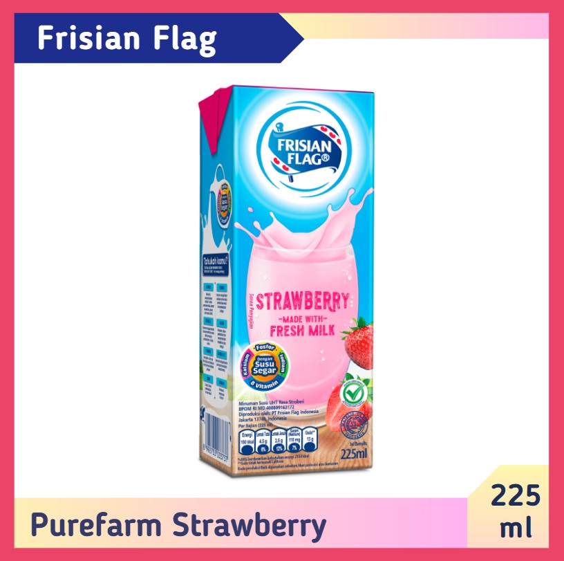 Frisian Flag PureFarm Strawberry 225 ml