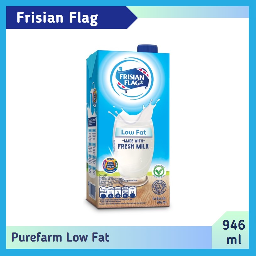Frisian Flag PureFarm Low Fat Fresh Milk 946 ml