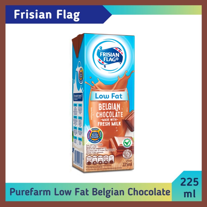 Frisian Flag PureFarm Low Fat Belgian Chocolate 225 ml
