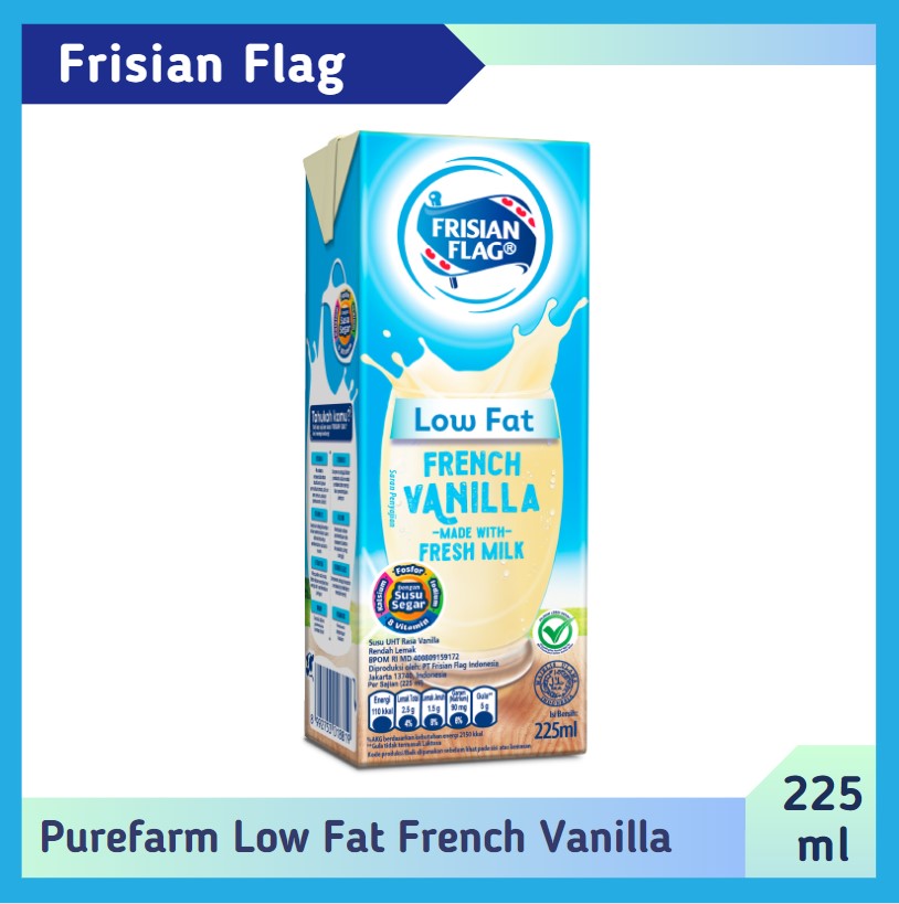 Frisian Flag PureFarm Low Fat French Vanilla 225 ml