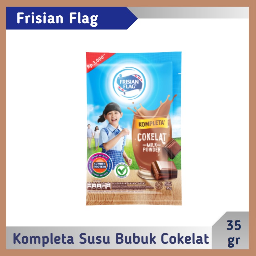 Frisian Flag Susu Bubuk Kompleta Cokelat 35 gr