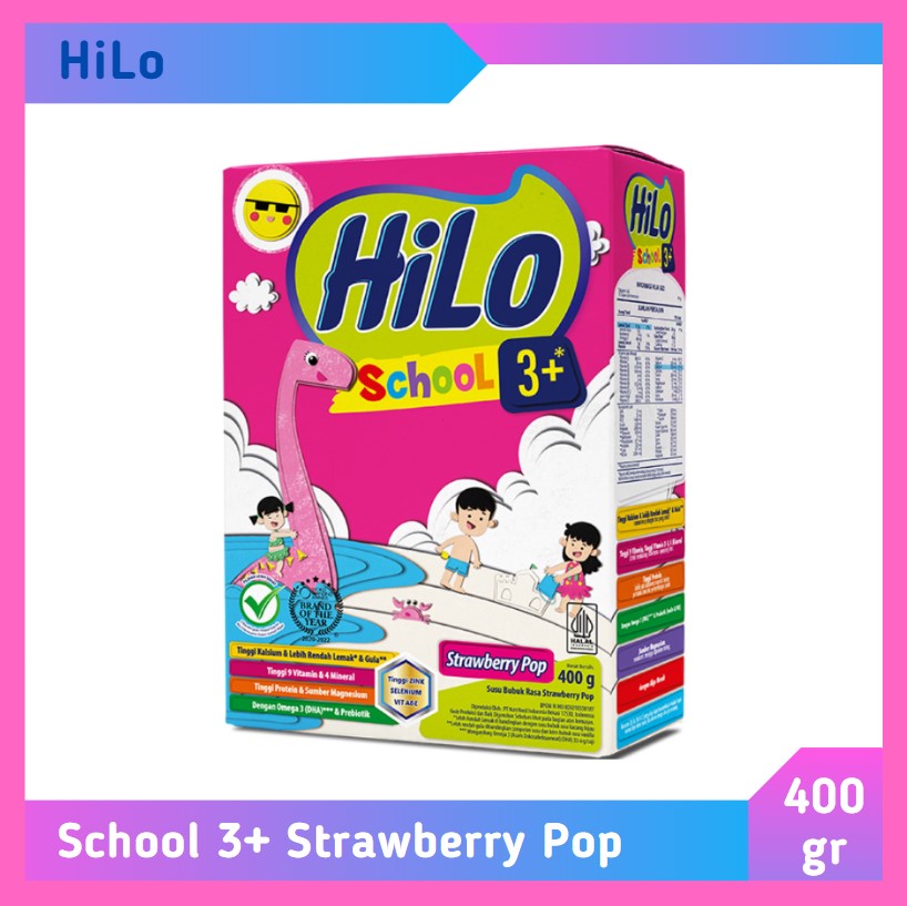 HiLo School 3+ Strawberry Pop 400 gr