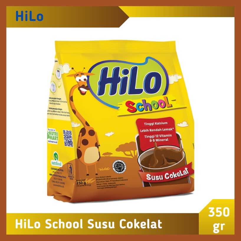 HiLo School Gusset Susu Cokelat 350 gr
