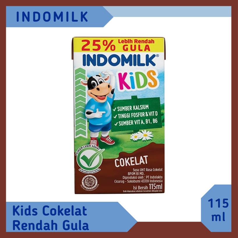 Indomilk Kids Cokelat Rendah Gula 115 ml